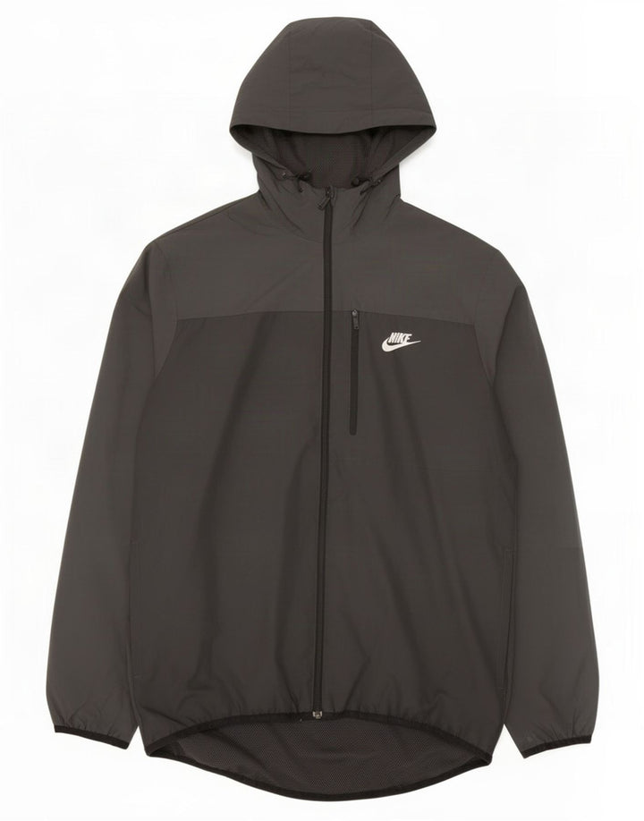 Giacca antipioggia con cappuccio da uomo Nike UK 38 medio nero poliestere
