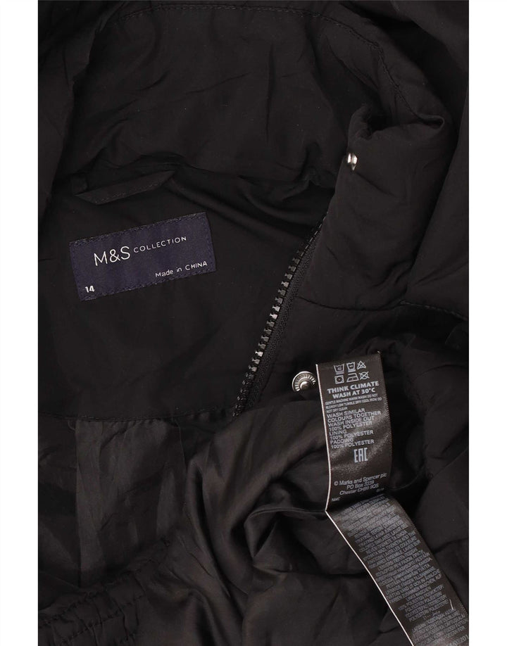 Giacca imbottita oversize con cappuccio da donna Marks & Spencer UK 14 grande nera