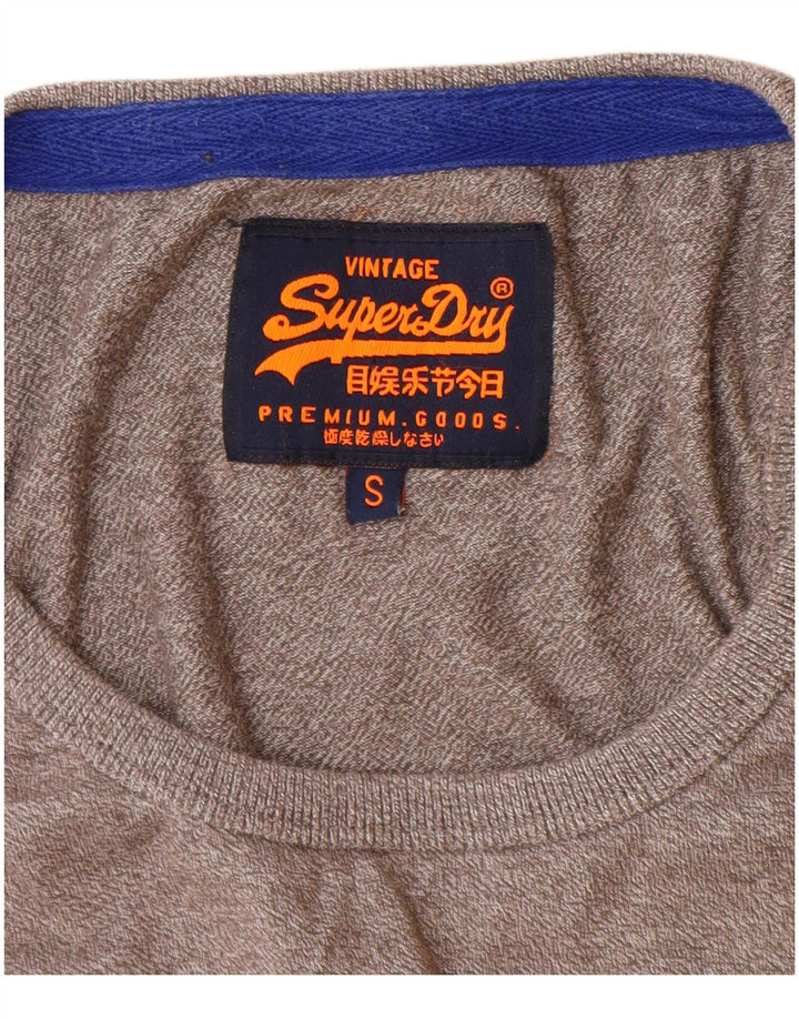 Canottiera grafica da uomo Superdry piccola in cotone chiazzato grigio