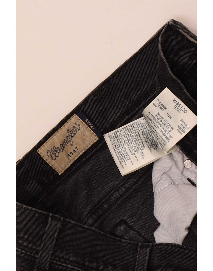 Jeans dritti da uomo Wrangler Texas W35 L30 cotone nero