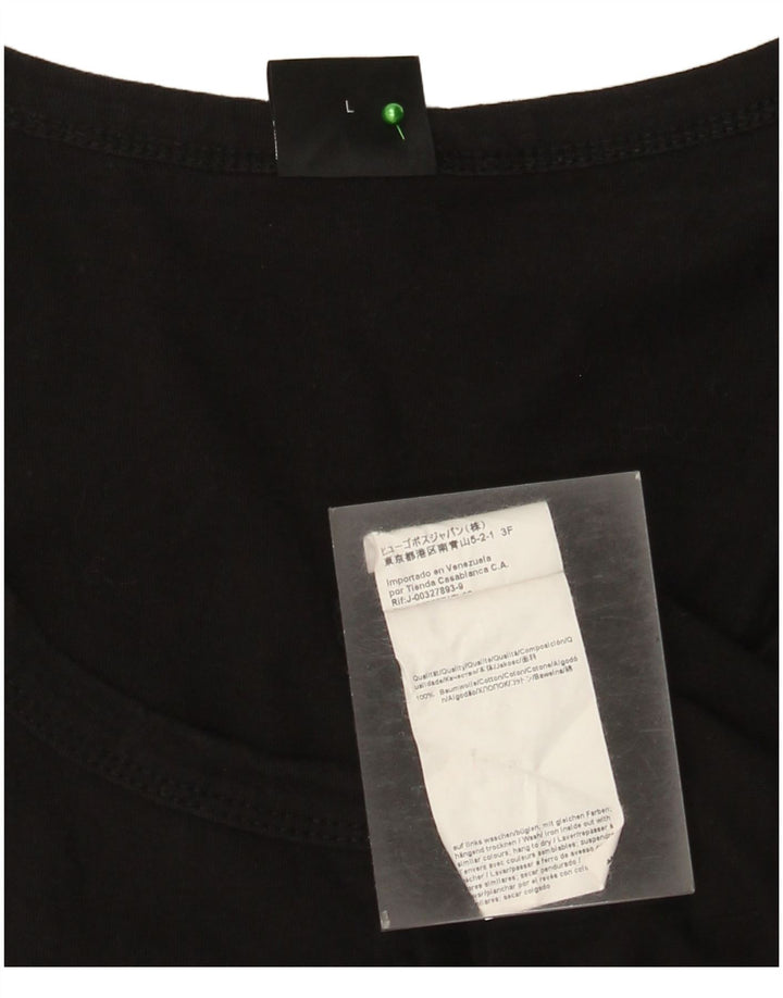 Canotta grafica da uomo Hugo Boss grande in cotone nero