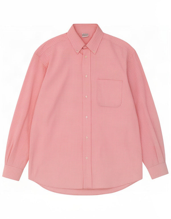 Camicia Benetton Uomo Large In Cotone Vichy Rosa