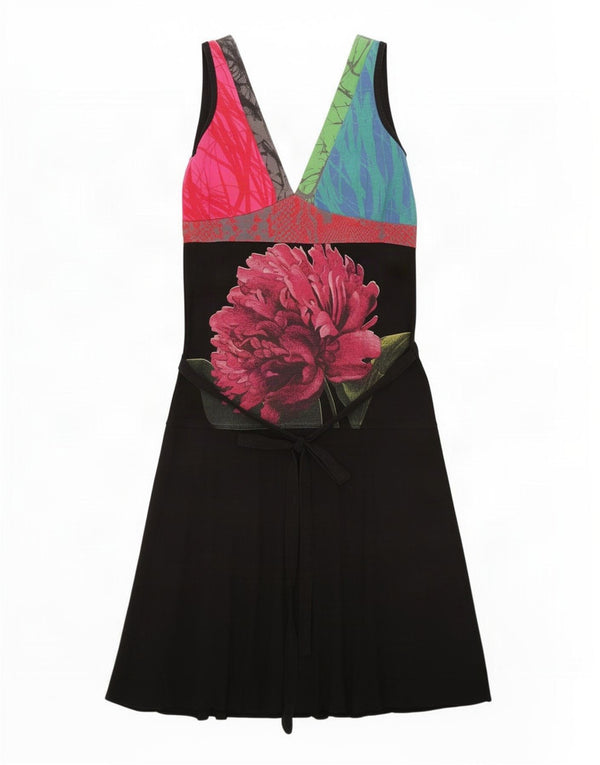 Desigual Womens Sundress UK 8 Small Black Floral