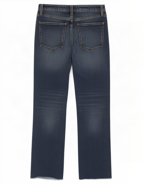 Jeans dritti a vita alta da donna Zara EU 38 piccoli W28 L26 cotone blu