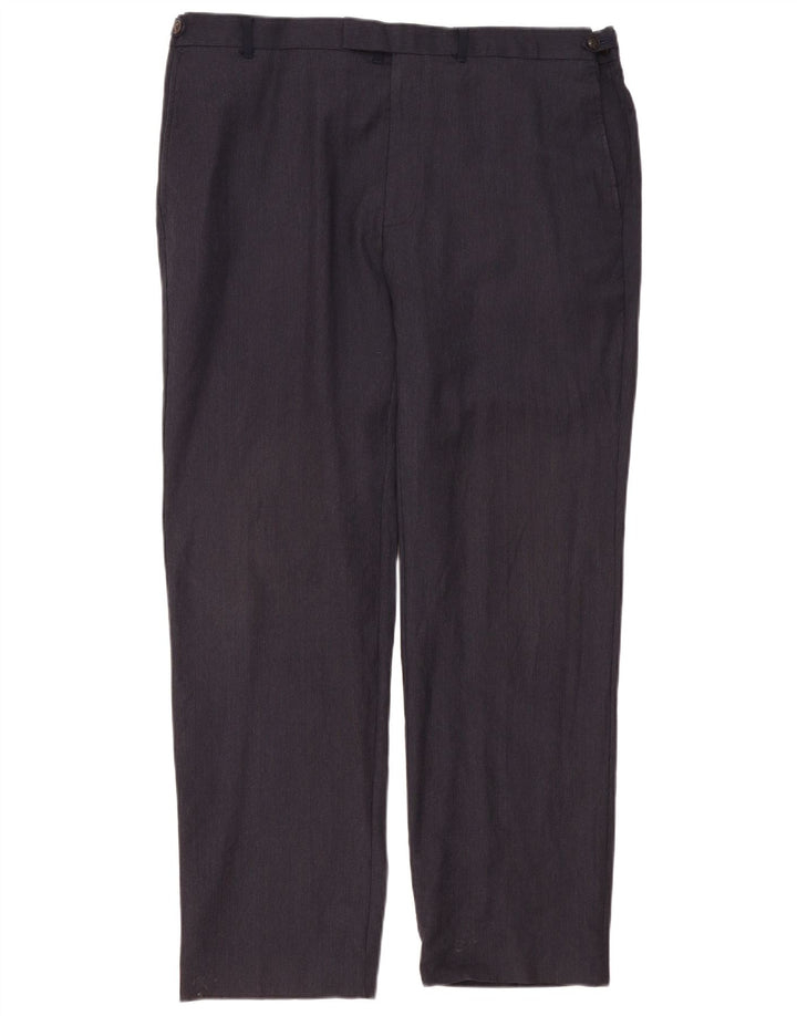 Pantaloni da abito vestibilità regolare da uomo Marks & Spencer W42 L33 lana blu navy