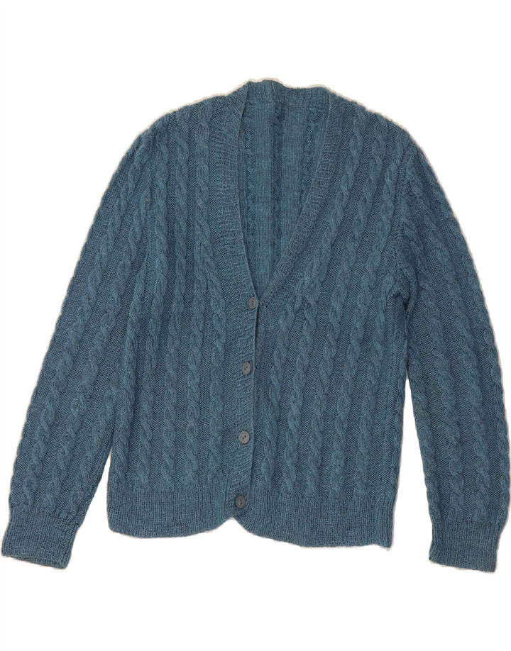 VINTAGE Womens Cardigan Sweater UK 14 Medium Blue Vintage Vintage and Second-Hand Vintage from Messina Hembry 
