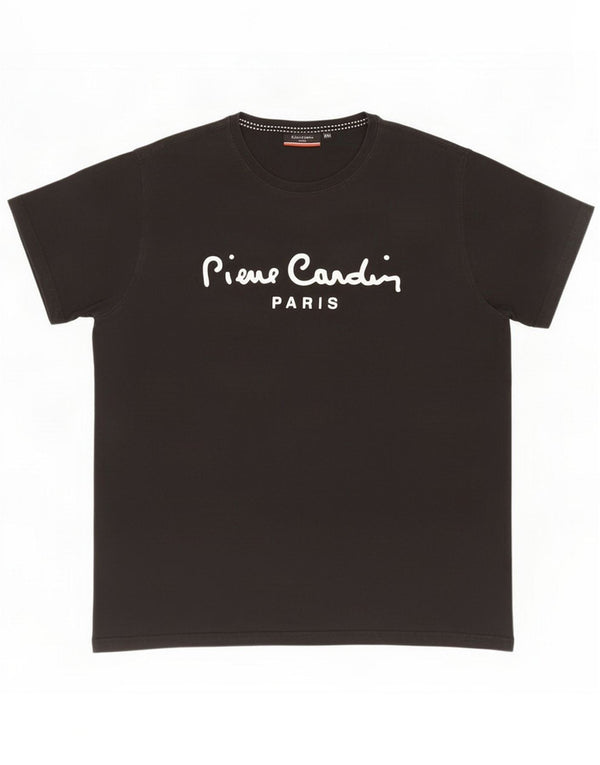 Pierre Cardin T-shirt grafica da donna UK 20 2XL Nero Cotone