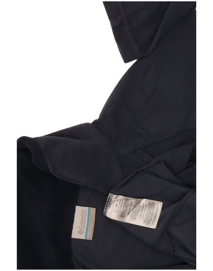 Maglione in pile da uomo Columbia con zip e collo, grande, in poliestere blu navy
