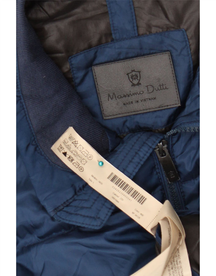Massimo Dutti Giacca imbottita da uomo UK 40 Large Blu Navy Poliestere