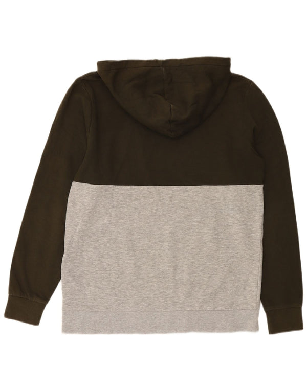 Jack & Jones - Felpa con cappuccio grafica da uomo, grande, in cotone color block grigio