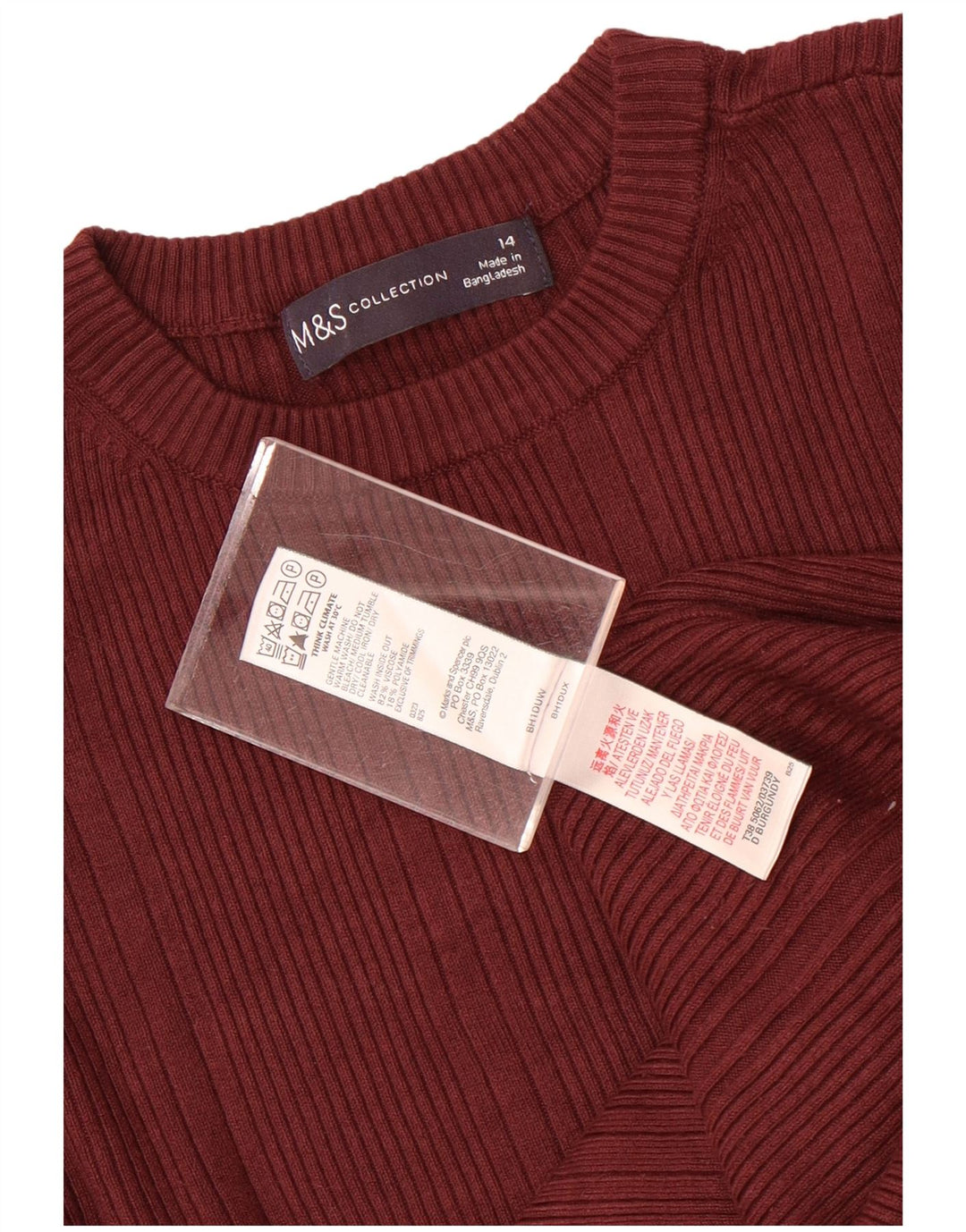 Maglione maglione girocollo da donna Marks & Spencer UK 14 Viscosa marrone medio medio