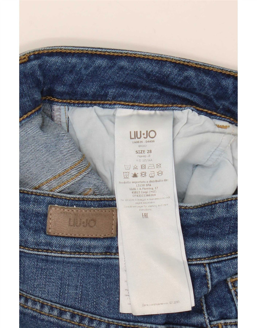 Jeans bootcut crop invecchiati da donna Liu Jo W28 L25 cotone blu