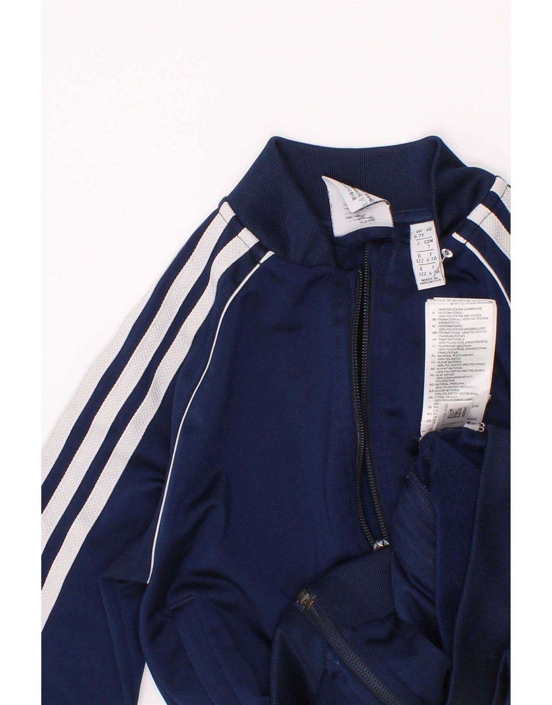 Giacca da tuta da ragazzo Adidas 6-7 anni in poliestere blu navy