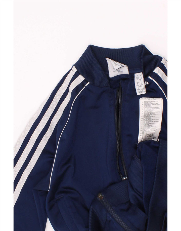 Giacca da tuta da ragazzo Adidas 6-7 anni in poliestere blu navy
