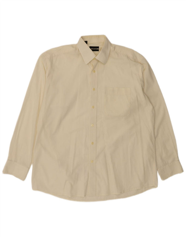 Camicia da uomo PIERRE CARDIN taglia 42 16 1/2 grande cotone bianco sporco