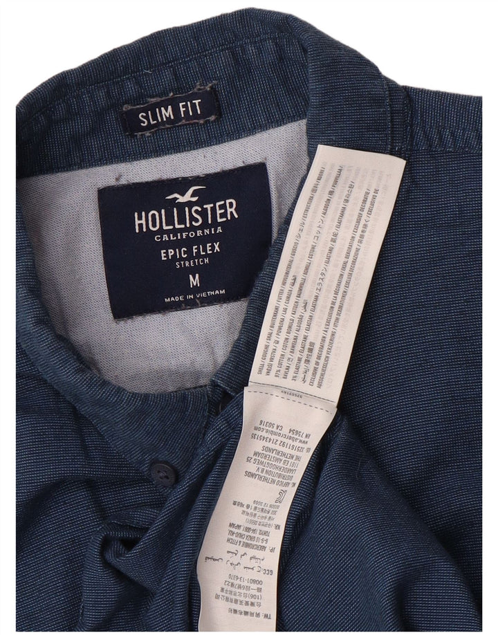 Camicia Hollister da uomo slim fit in cotone blu navy medio