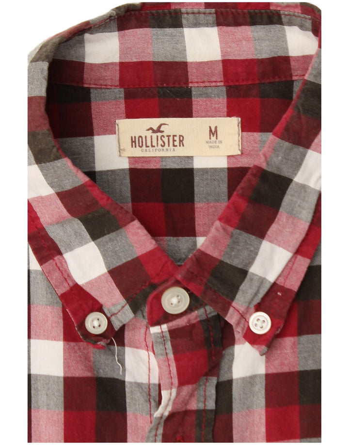 HOLLISTER Mens Flannel Shirt Medium Red Check Cotton