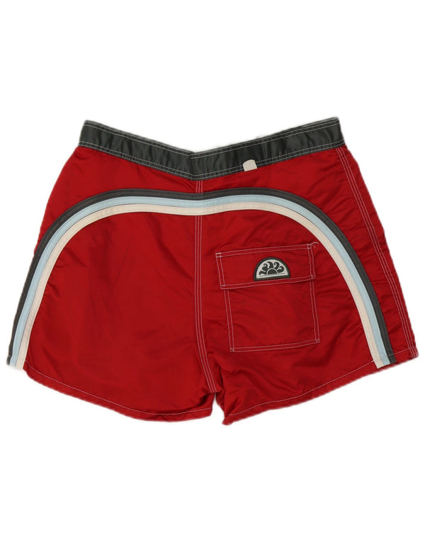 Pantaloncini da bagno grafici da uomo Sundek Nylon a righe rosse medie