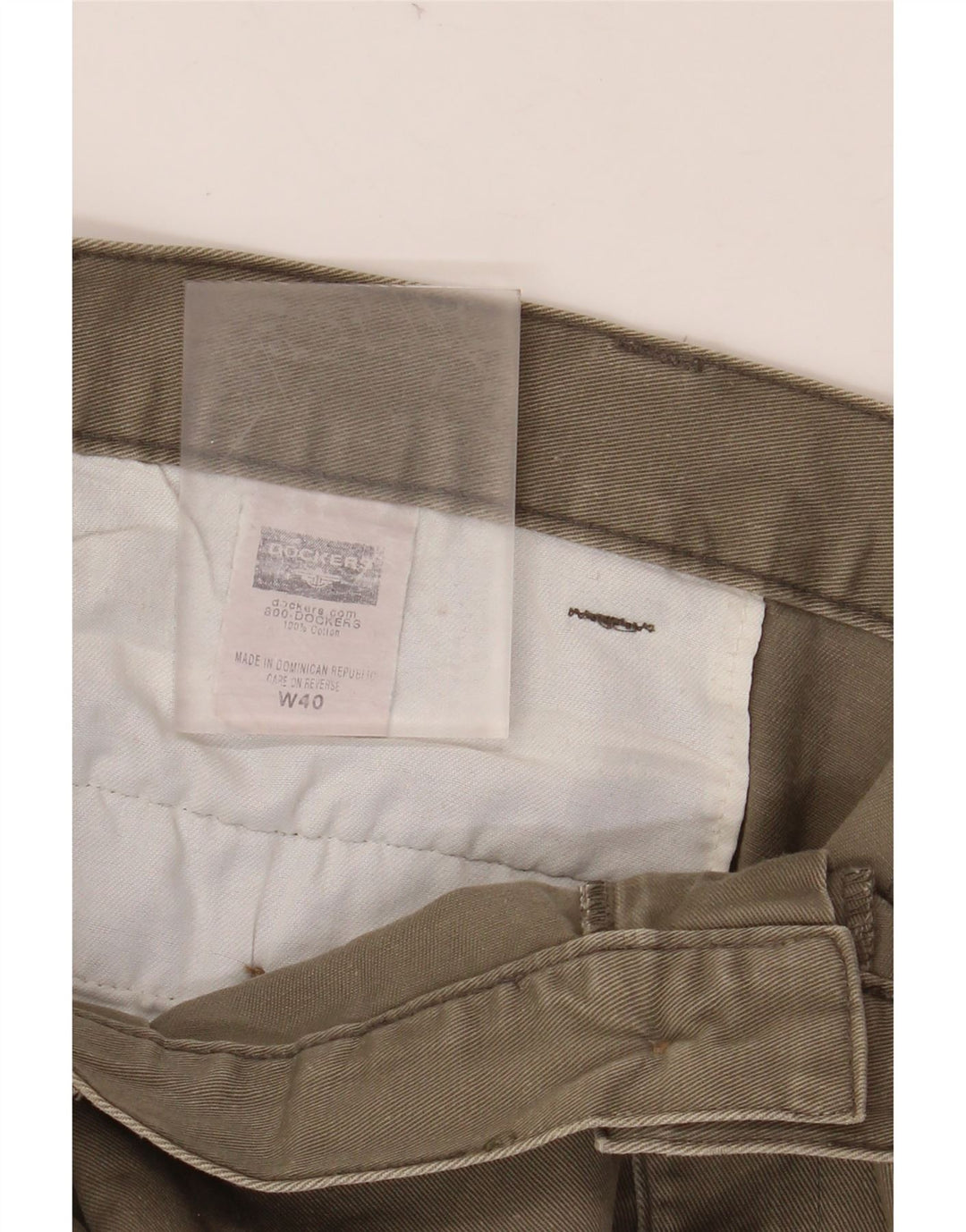 DOCKERS Pantaloncini chino con pegging da uomo W40 XL cotone kaki