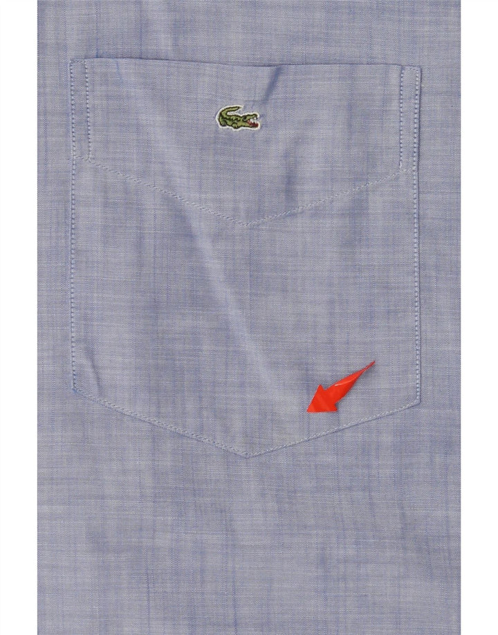 LACOSTE Camicia a maniche corte da uomo taglia 40 cotone blu medio
