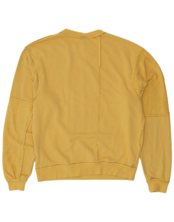 Felpa da uomo ampia NIKE, maglione XS, cotone giallo