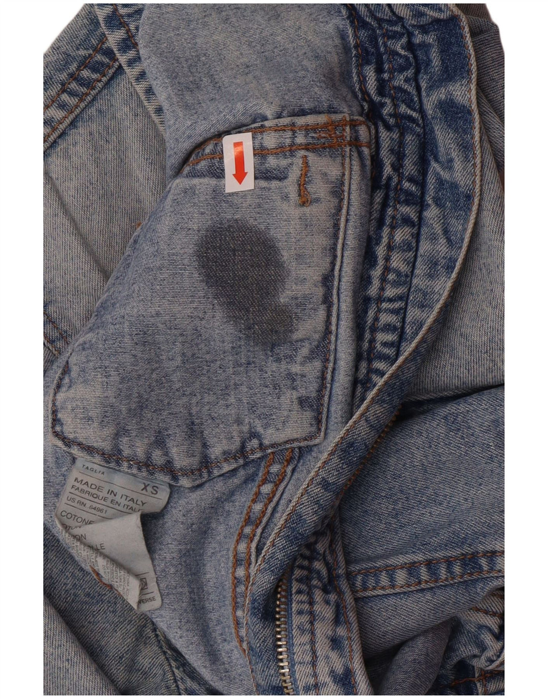 Giacca in denim corta da donna United Colors of Benetton UK 6 XS Blu classica