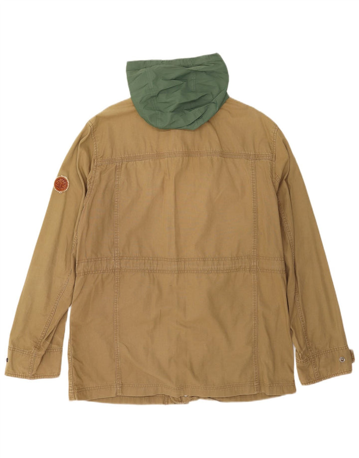 Giacca da uomo con cappuccio Timberland UK 40 Large Beige Cotton