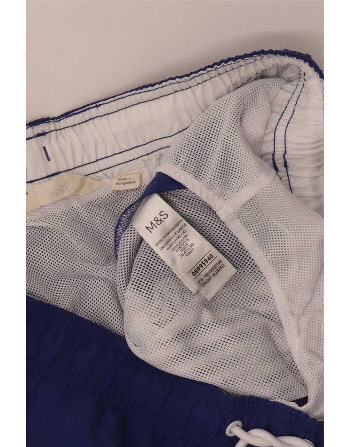 Pantaloncini da bagno da uomo Marks & Spencer XL blu poliestere