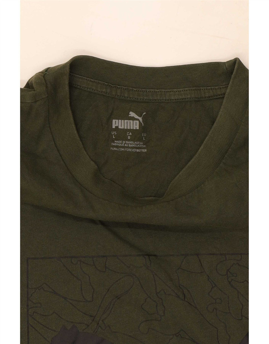 T-shirt grafica da uomo Puma Top Large color kaki