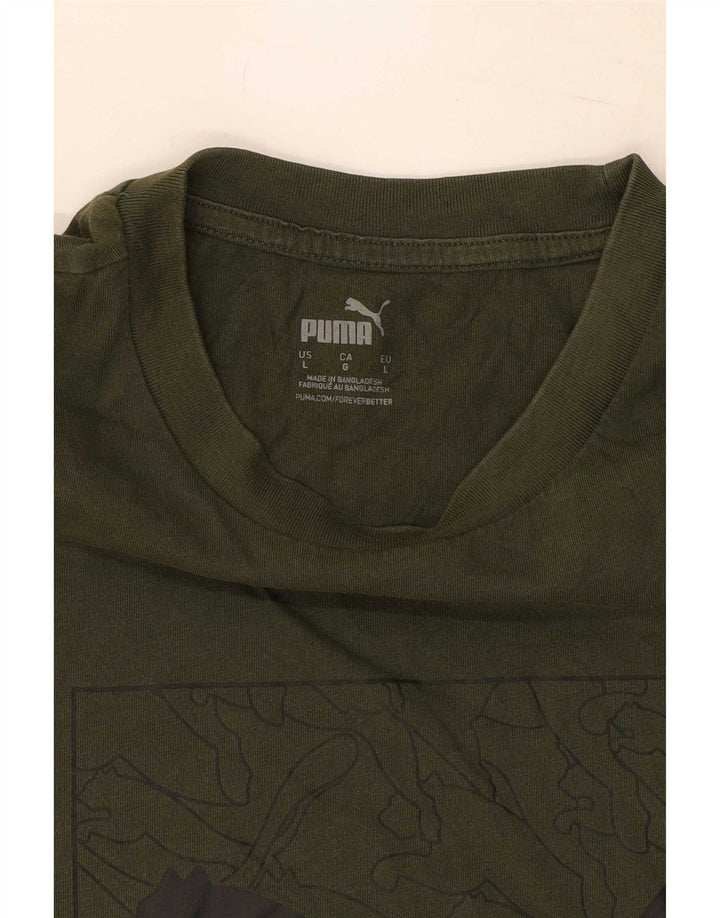 T-shirt grafica da uomo Puma Top Large color kaki
