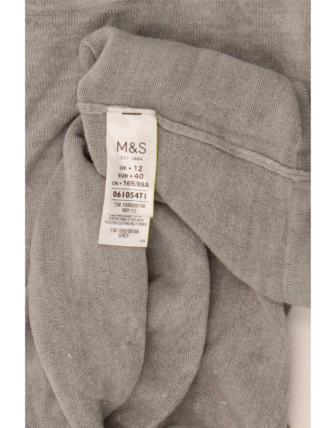 Maglione maglione con scollo a barca da donna Marks & Spencer UK 12 Acrilico grigio medio