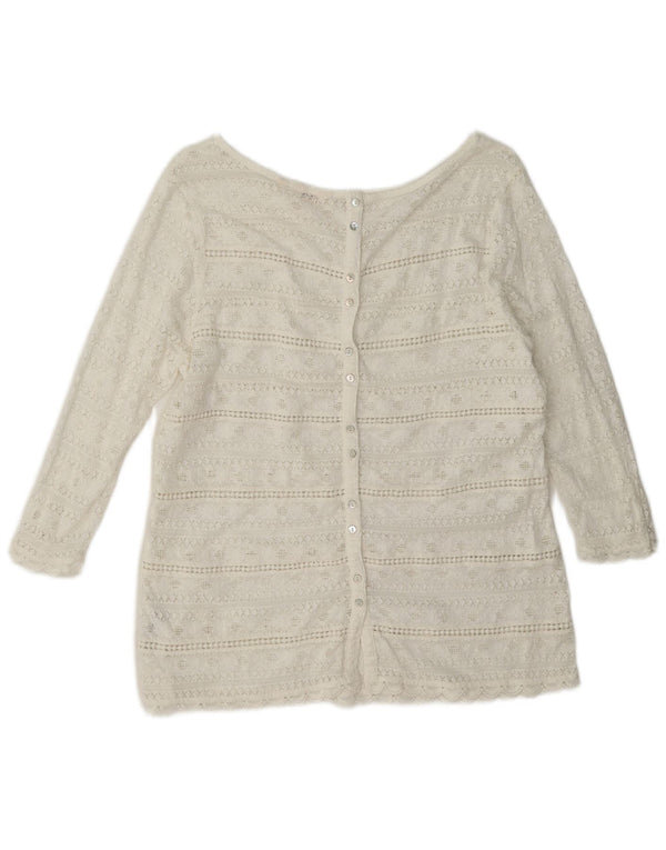 Camicetta trasparente da donna Fat Face, taglia UK 12, cotone bianco medio