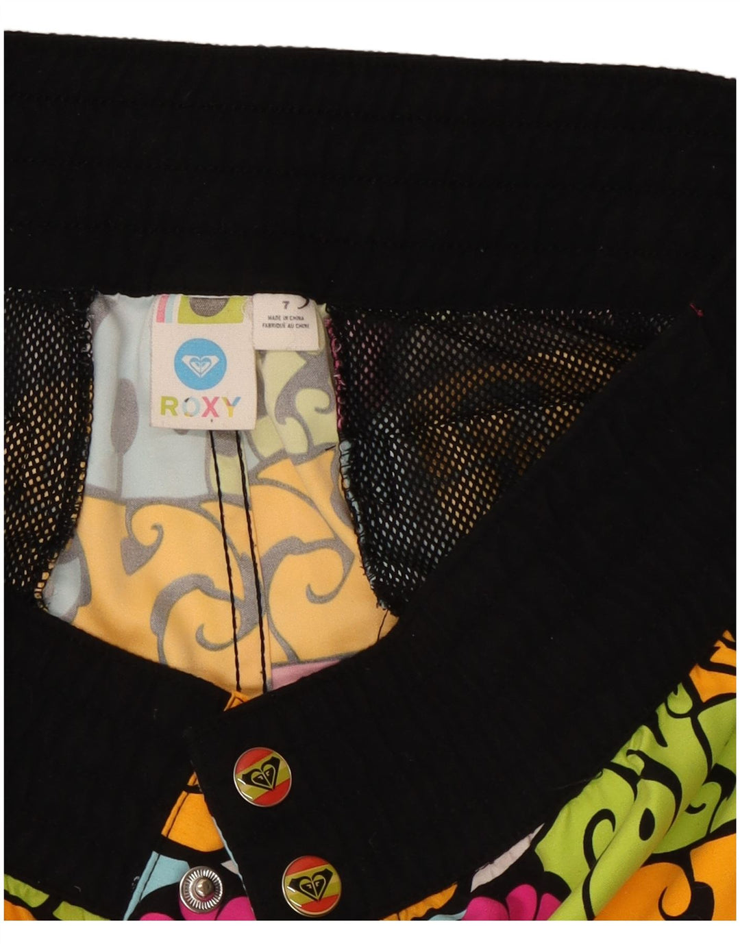 Pantaloni caldi da donna Roxy US 7 Medium W28 Poliestere floreale multicolore