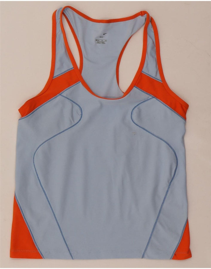 Canotta Nike Dri Fit da donna US 8/10 color block blu medio