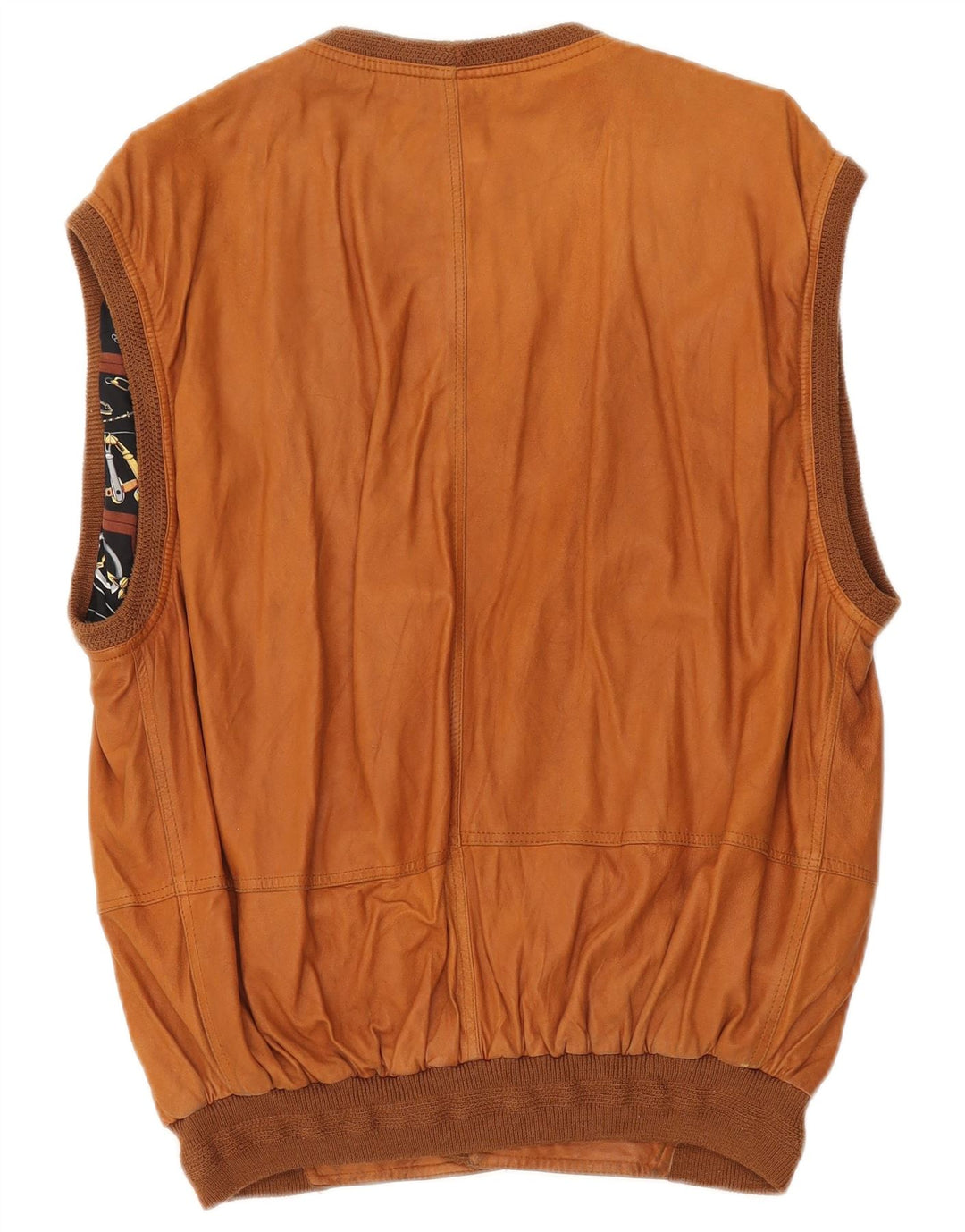 Gilet in pelle da uomo Pollini UK 40 grande marrone