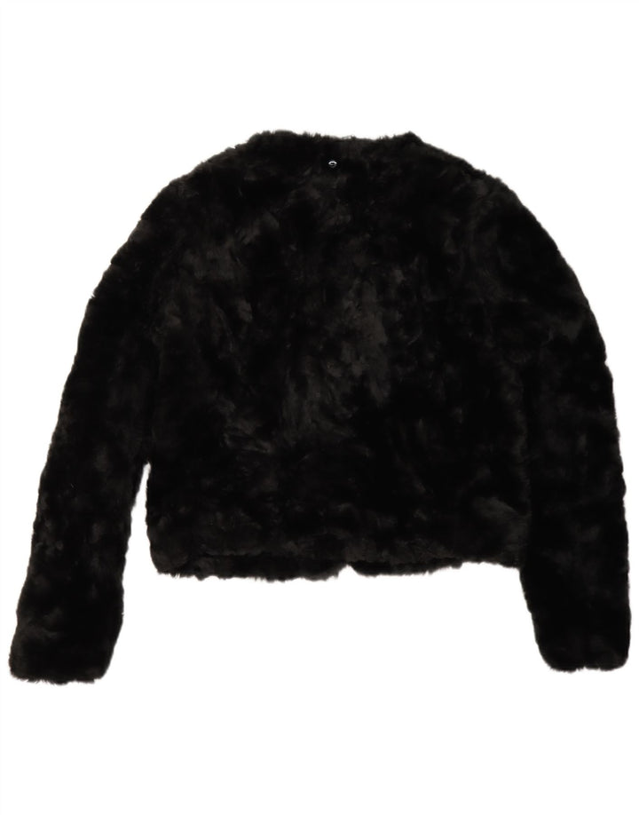 Giubbotto bomber in pelliccia sintetica corta da donna Coast UK 8 piccolo nero