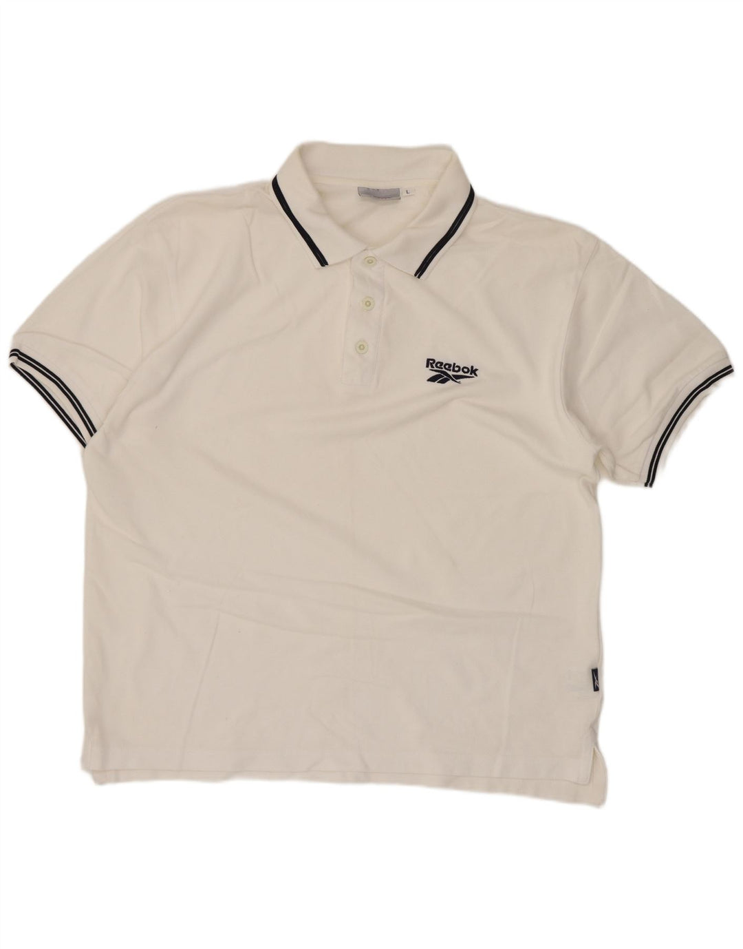 Polo Reebok da uomo grande in cotone bianco