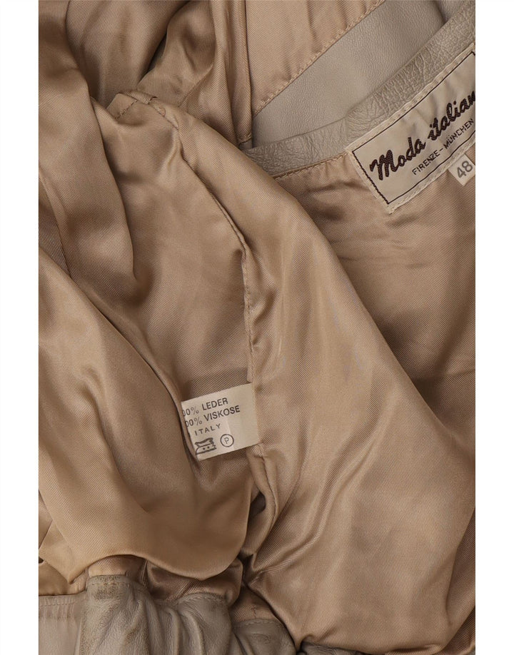 Giacca in pelle da uomo Moda Italiana IT 48 Pelle beige medio