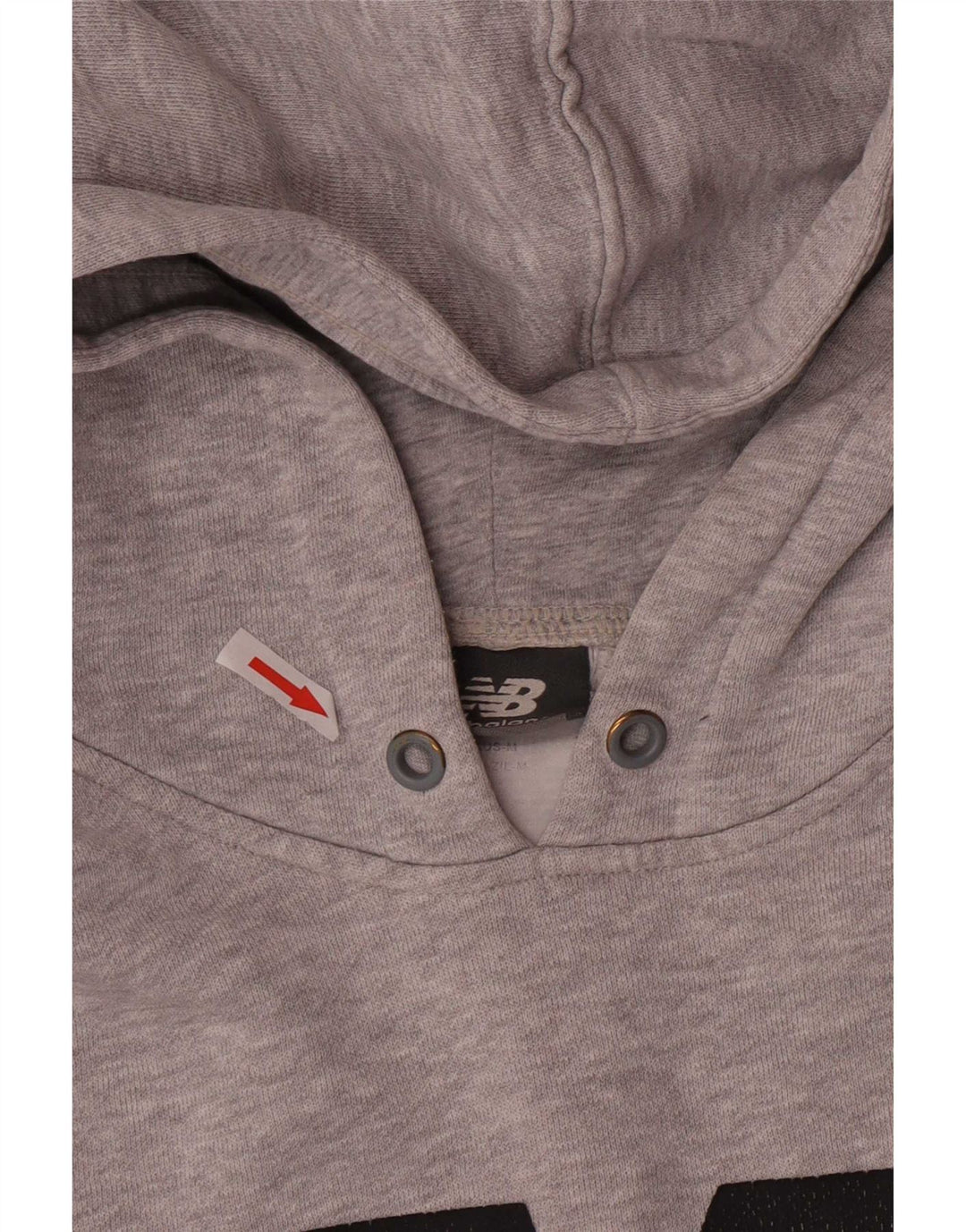 Maglione con cappuccio grafico da uomo New Balance in cotone grigio medio
