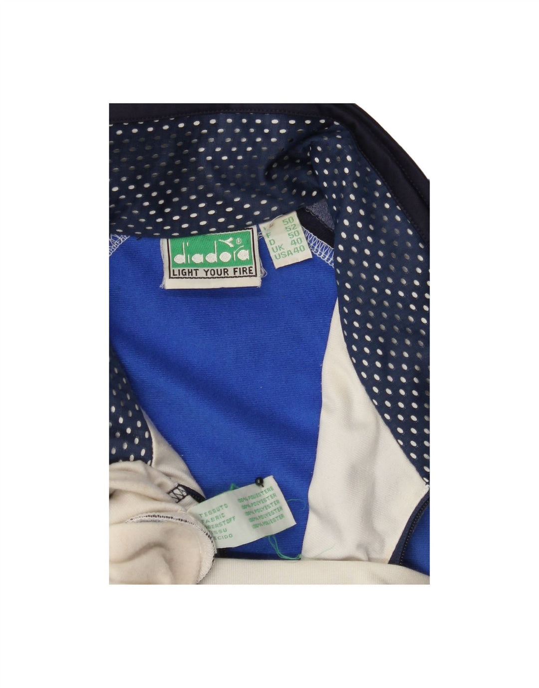 DIADORA Mens Tracksuit Top Jacket Medium Blue Colourblock Polyester Vintage Diadora and Second-Hand Diadora from Messina Hembry 