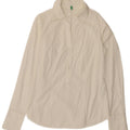 Camicia pullover da donna Benetton UK 10 piccola in cotone bianco
