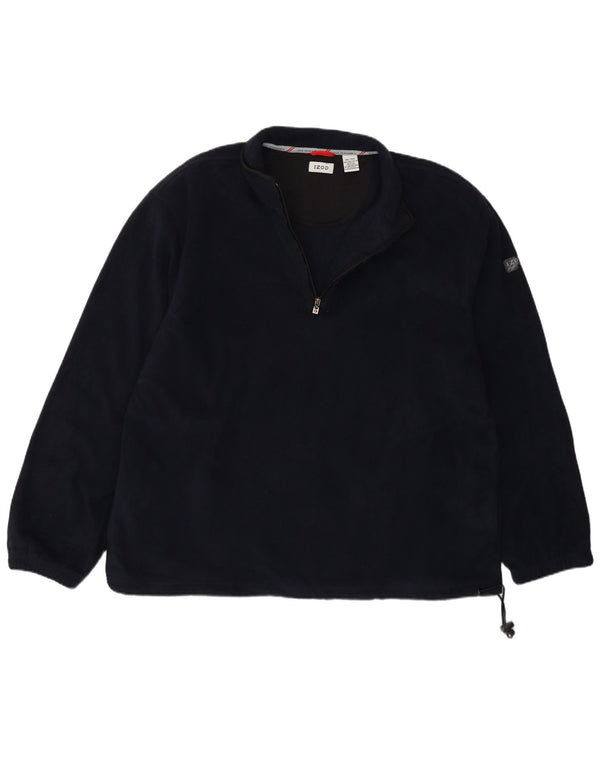 Maglione in pile da uomo con zip e collo Izod 2XL poliestere blu navy