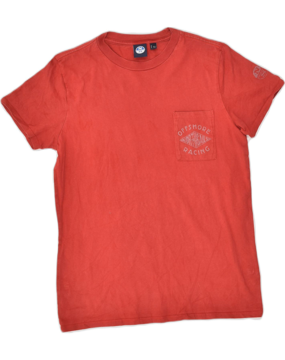 NORTH SAILS Boys Graphic T-Shirt Top 15-16 Years Red Cotton | Vintage North Sails | Thrift | Second-Hand North Sails | Used Clothing | Messina Hembry 