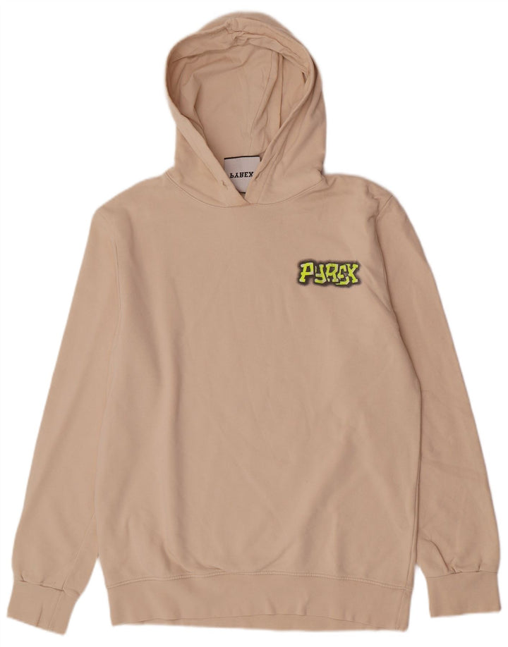 Felpa con cappuccio grafica da uomo Pyrex XL in cotone beige