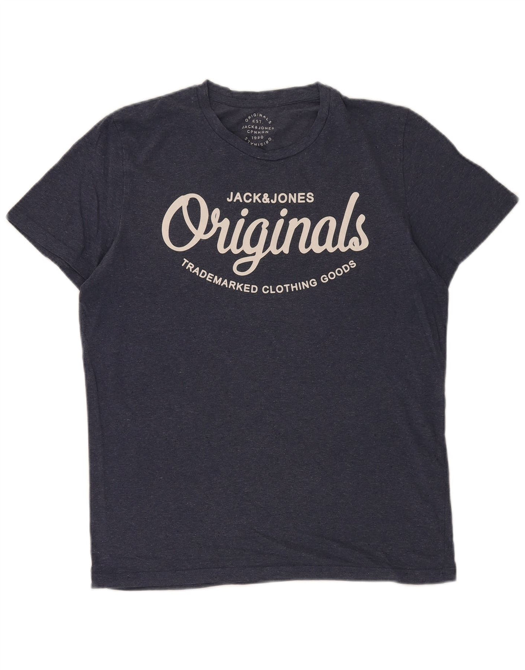 T-shirt grafica da uomo Jack & Jones Top in cotone blu navy medio
