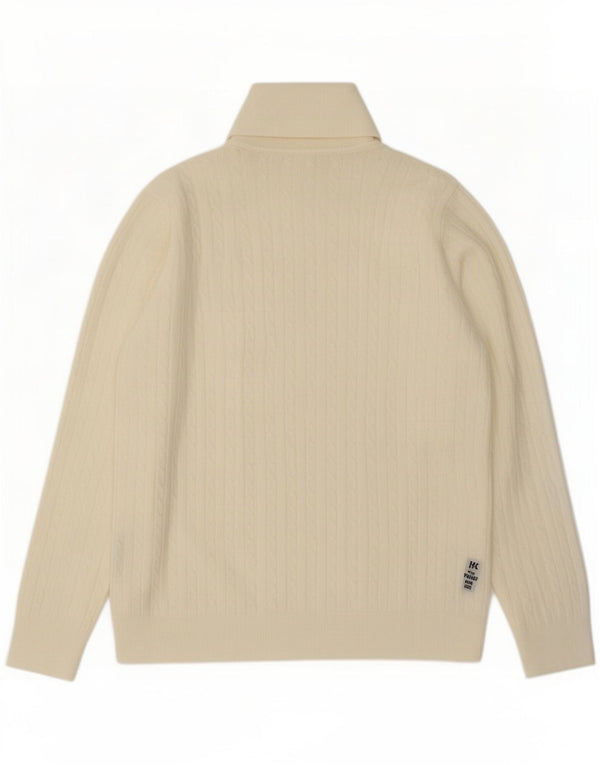 Maglione maglione a collo alto da donna Marks & Spencer UK 16 grande bianco sporco