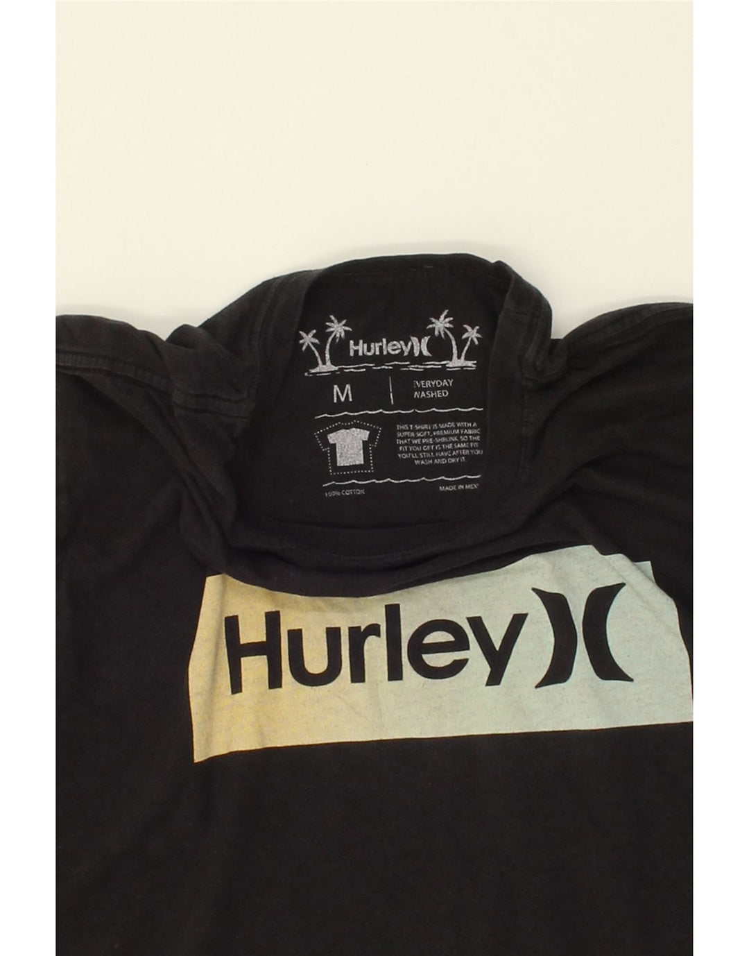 HURLEY Mens Graphic T-Shirt Top Medium Black Vintage Hurley and Second-Hand Hurley from Messina Hembry 