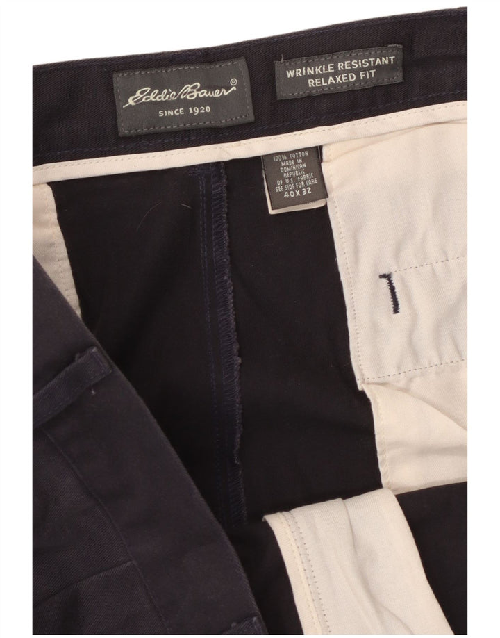 EDDIE BAUER Pantaloni chino con pegging da uomo dalla vestibilità rilassata W40 L32 Blu navy