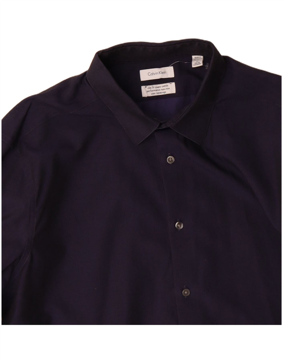 CALVIN KLEIN JEANS Camicia da uomo slim fit taglia 17 XL in cotone blu navy