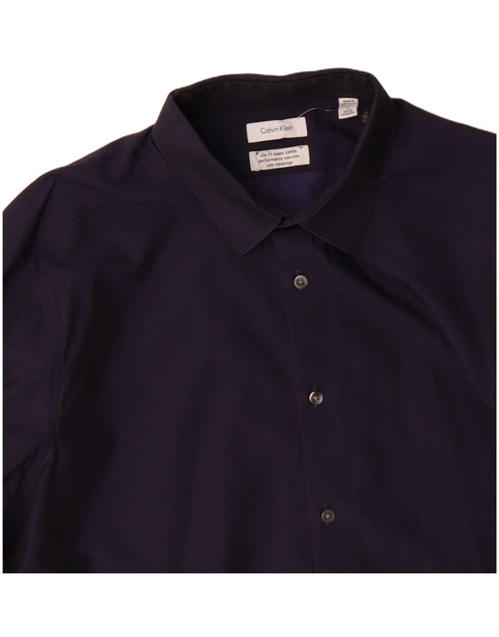 CALVIN KLEIN JEANS Camicia da uomo slim fit taglia 17 XL in cotone blu navy